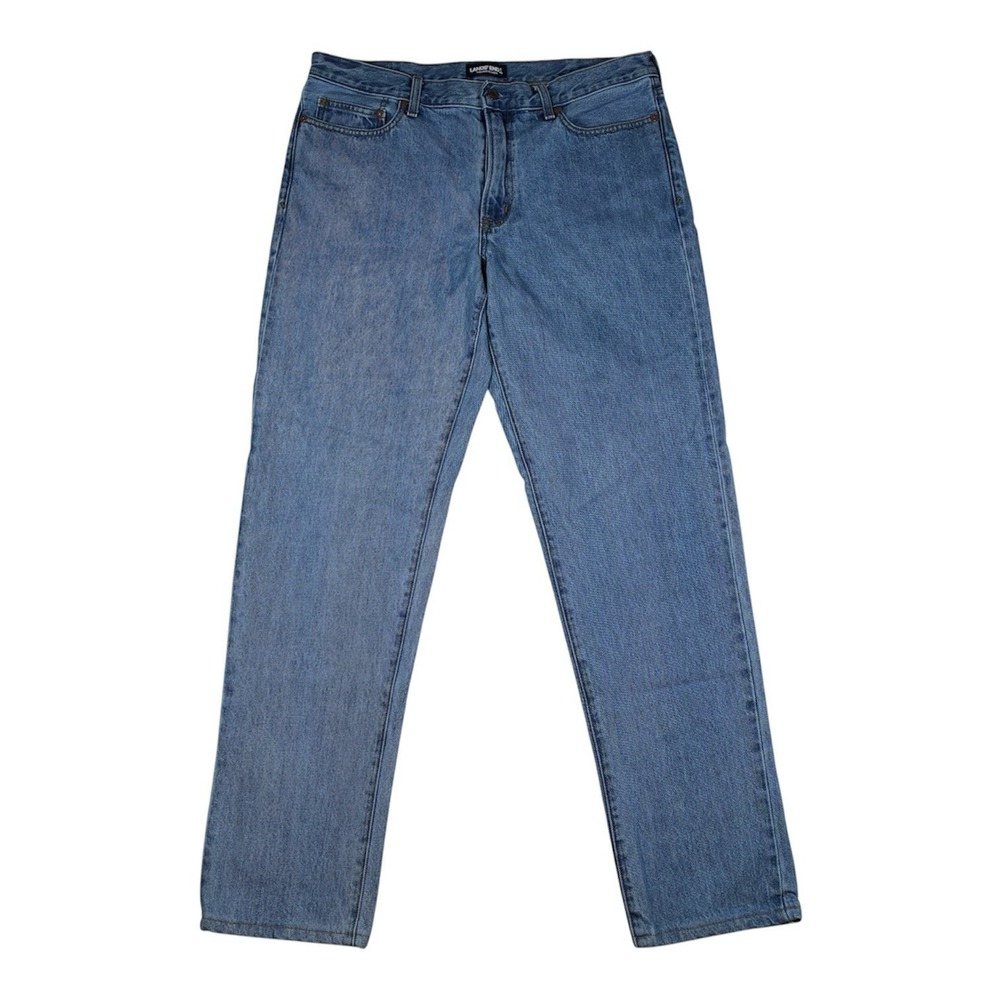 Lands End Square Rigger Men's 35x33 Blue Jeans Traditional Fit Heavy Denim